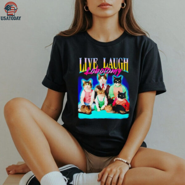 Live laugh lobotomy cat graphic shirt