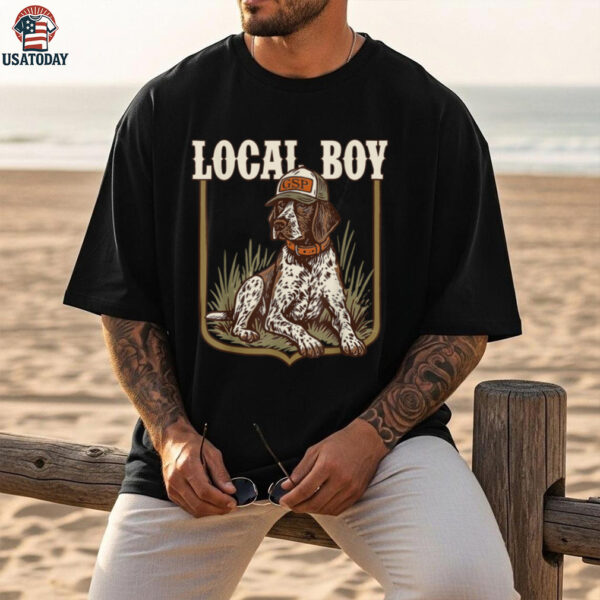 Local Boy Black Hunting Dog Sunset Vintage For Hunters Shirt