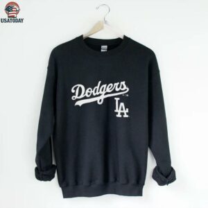 Los Angeles Dodgers Black Team Lockup T Shirt