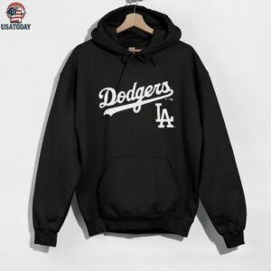 Los Angeles Dodgers Black Team Lockup T Shirt
