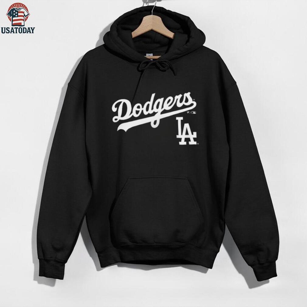 Los Angeles Dodgers Black Team Lockup T Shirt Los Angeles Dodgers Black Team Lockup T Shirt