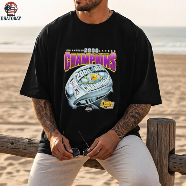 Los Angeles Lakers 3 Peat 2000 NBA Champions Ring shirt