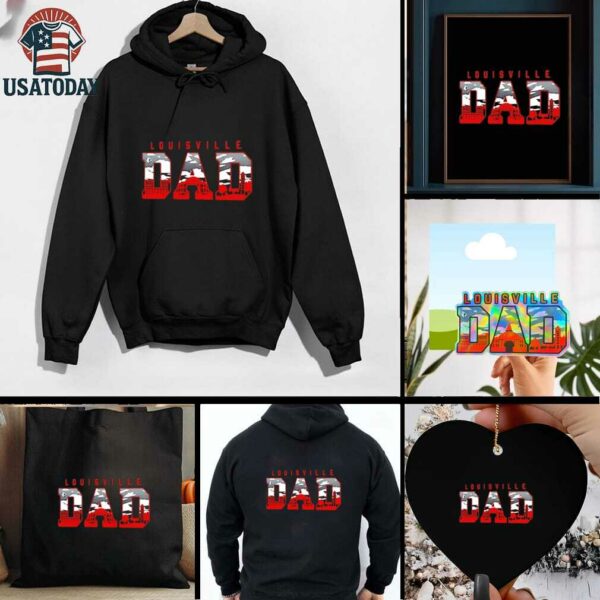 Louisville Cardinals Dad city skyline shirt