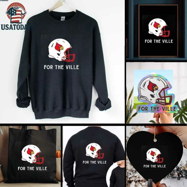 Louisville Football For The Ville helmet shirt