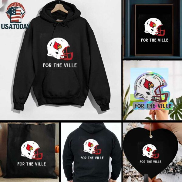 Louisville Football For The Ville helmet shirt
