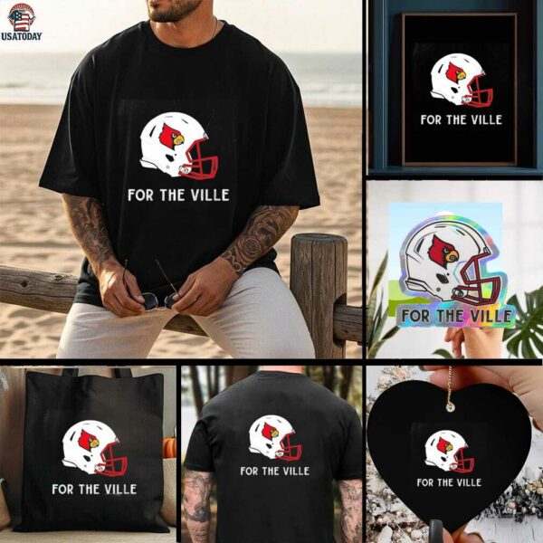 Louisville Football For The Ville helmet shirt