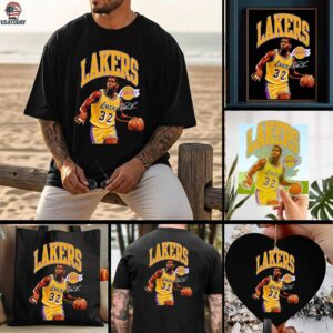Magic Johnson Los Angeles Lakers classics player arch signature shirt