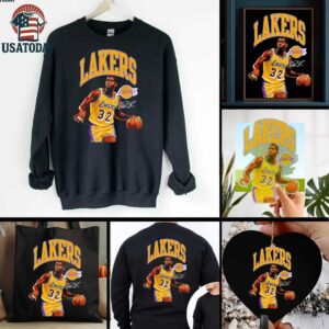 Magic Johnson Los Angeles Lakers classics player arch signature shirt