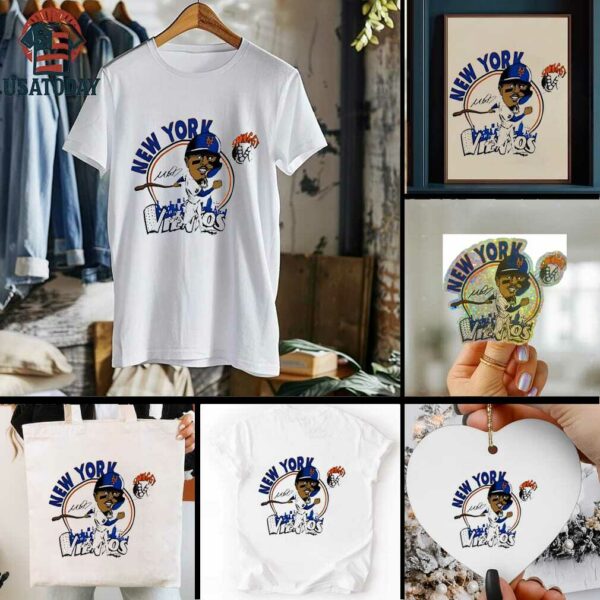 Mark Vientos Swaggy V New York Mets caricature cartoon shirt