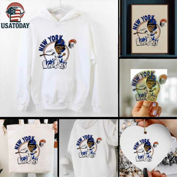 Mark Vientos Swaggy V New York Mets caricature cartoon shirt