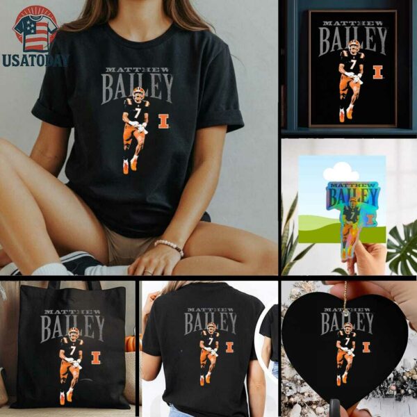 Matthew Bailey Illinois Fighting Illini Cartoon T Shirts