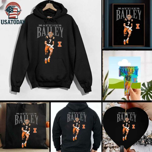 Matthew Bailey Illinois Fighting Illini Cartoon T Shirts