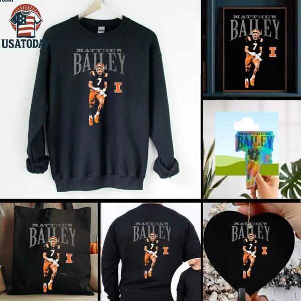 Matthew Bailey Illinois Fighting Illini Cartoon T Shirts