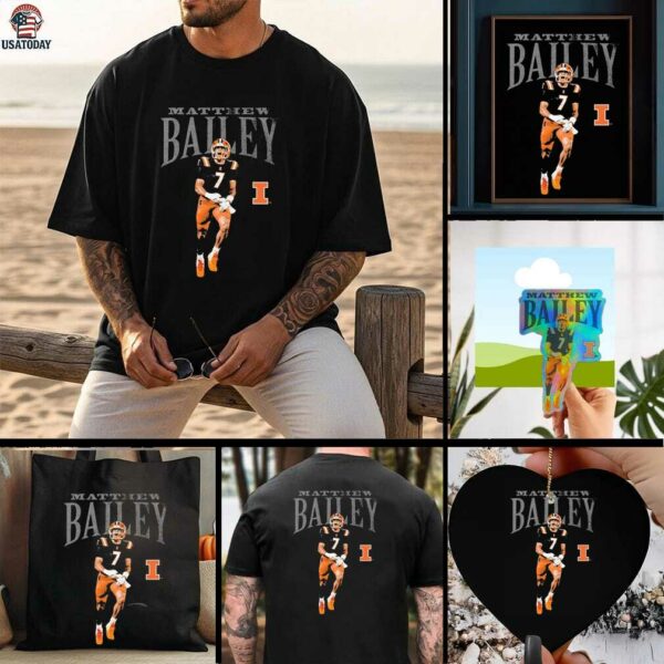 Matthew Bailey Illinois Fighting Illini Cartoon T Shirts