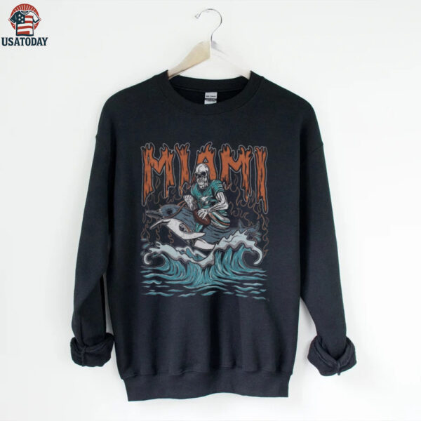 Miami Football Skull Vintage Fan Football Game Day Unisex Shirt