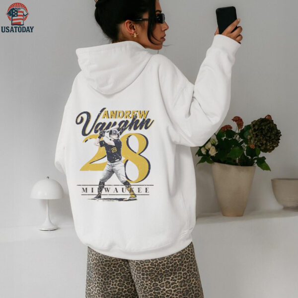 Milwaukee Brewers Andrew Vaughn 28 slugger swing vintage shirt