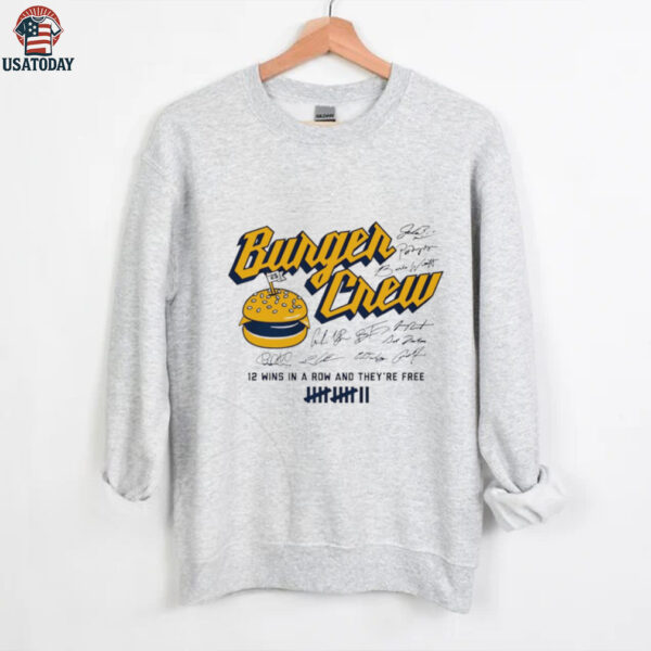 Milwaukee Brewers Burger Crew 12 wins in a row and they’re free signatures shirt