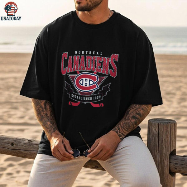 Montreal Canadiens Established 1909 Team Logo Graphic T Shirt