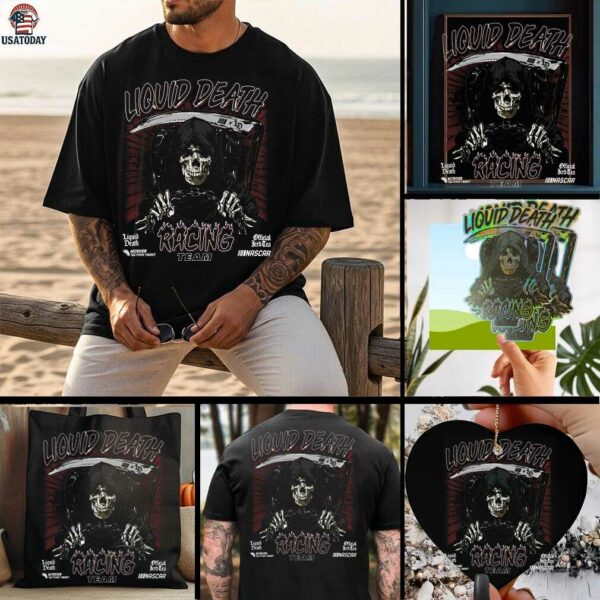 NASCAR ’47 Black Liquid Death Race Day Backer Foundation T Shirt