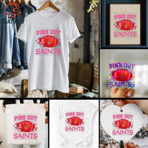 New Orleans Saints pink out ball pink ribbon shirt
