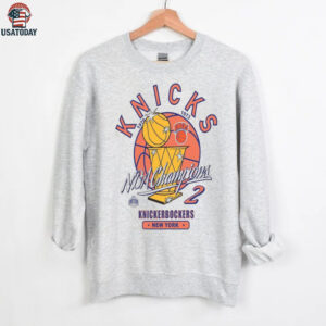 New York Knicks Mitchell & Ness Cream Hardwood Classics Champions Vintage T Shirt