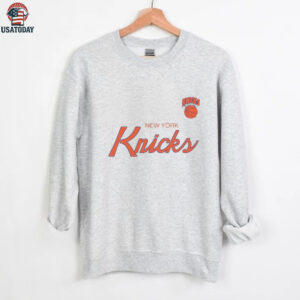 New York Knicks Mitchell & Ness Heather Gray Big & Tall Hardwood Classics Vintage Wordmark T Shirt
