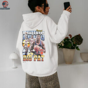New York Knicks Patrick Ewing Mitchell & Ness White Hardwood Classics Commemorative Player Collage T Shirt
