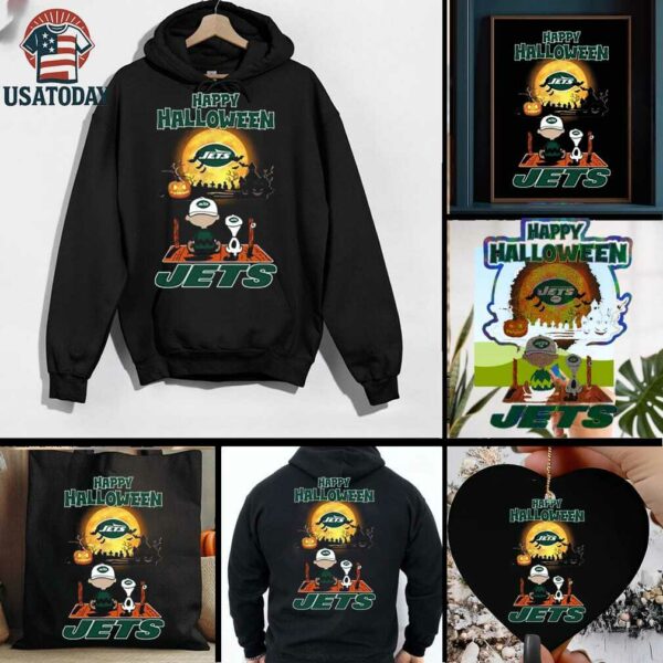 Official Happy Halloween New York Jets X The Peanuts Snoopy And Charlie Brown Shirt