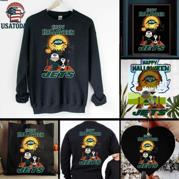 Official Happy Halloween New York Jets X The Peanuts Snoopy And Charlie Brown Shirt