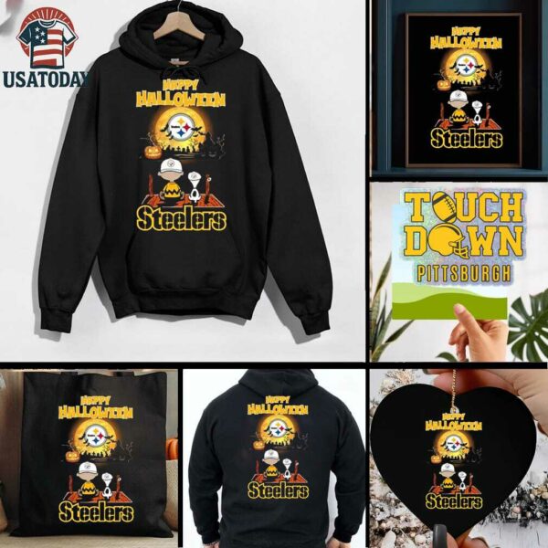 Official Happy Halloween Pittsburgh Steelers X The Peanuts Snoopy And Charlie Brown Shirt