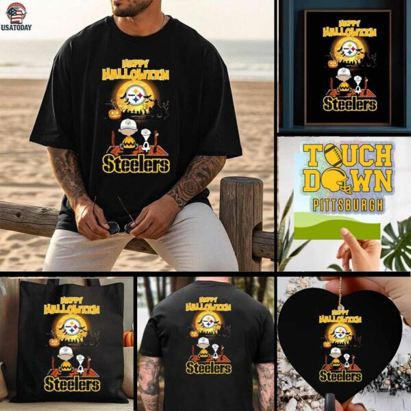 Official Happy Halloween Pittsburgh Steelers X The Peanuts Snoopy And Charlie Brown Shirt