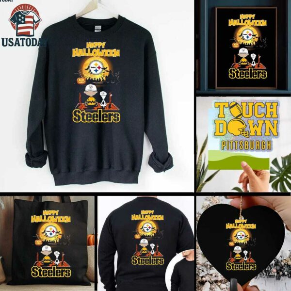 Official Happy Halloween Pittsburgh Steelers X The Peanuts Snoopy And Charlie Brown Shirt