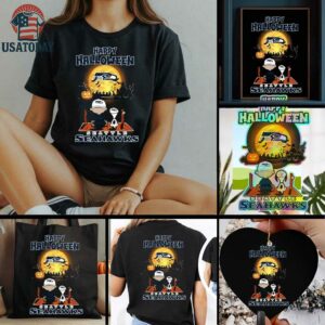 Official Happy Halloween Seattle Seahawks X The Peanuts Snoopy And Charlie Brown Shirt