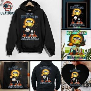Official Happy Halloween Seattle Seahawks X The Peanuts Snoopy And Charlie Brown Shirt
