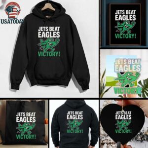 Official NFL 2025 New York Jets Beat Eagles Victory Mascot Shirt