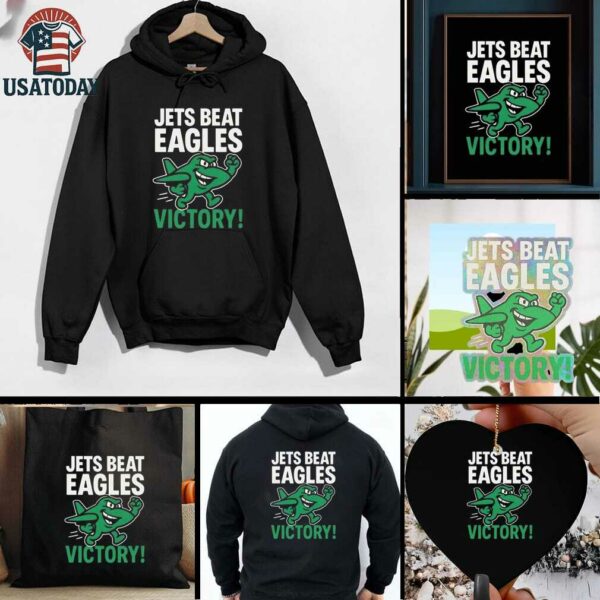 Official NFL 2025 New York Jets Beat Eagles Victory Mascot Shirt