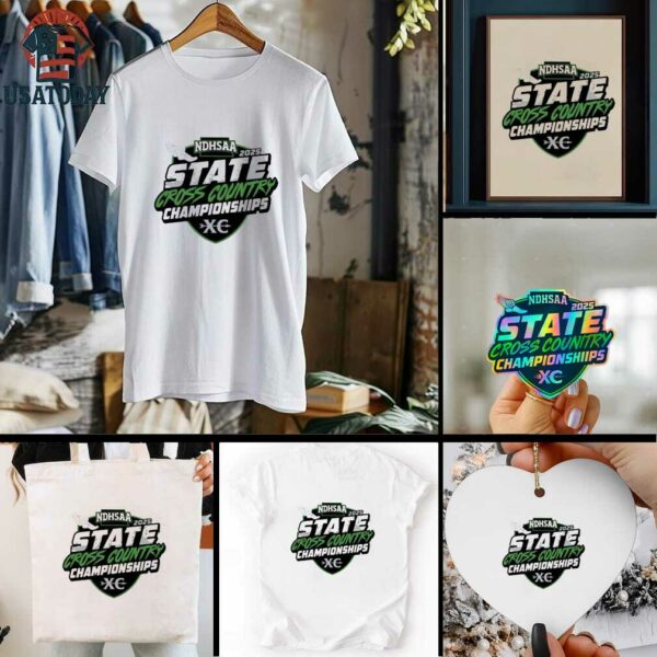 Official Ndhsaa State Cross Country Championships State Meet Logo 2025 T Shirt