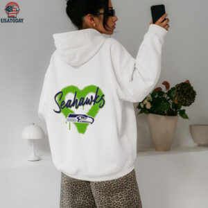Official Seattle Seahawks Spray Heart Boxy T Shirt