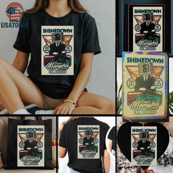 Official Shinedown Memphis TN August 30 2025 Official Concert Poster Shirt