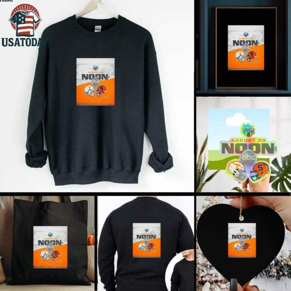 Official Syracuse Vs Tennessee 2025 Aflac Kickoff Game Noon T Shirt