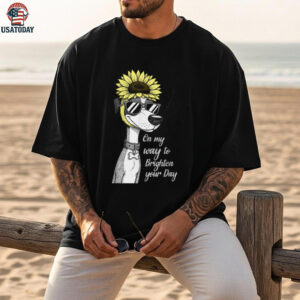 On My Way To Brighten Your Day Dog Lover Pet Owner Sunflower