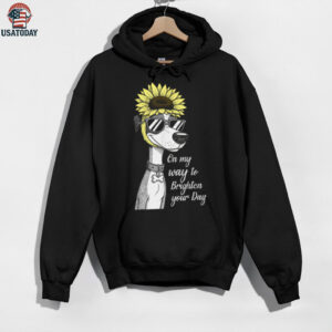 On My Way To Brighten Your Day Dog Lover Pet Owner Sunflower