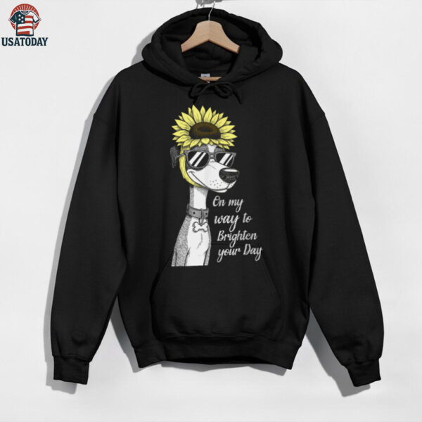 On My Way To Brighten Your Day Dog Lover Pet Owner Sunflower