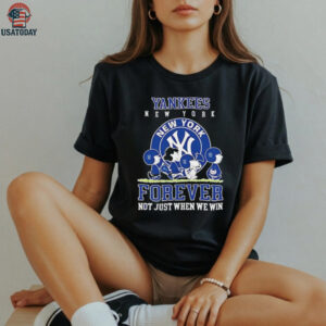 Peanuts Charlie Brown Snoopy New York Yankees baseball forever not just when we win shirt