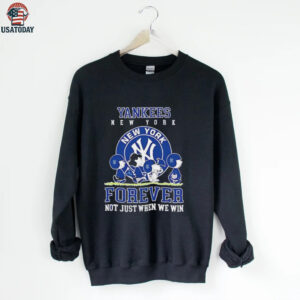 Peanuts Charlie Brown Snoopy New York Yankees baseball forever not just when we win shirt