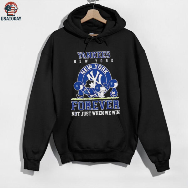 Peanuts Charlie Brown Snoopy New York Yankees baseball forever not just when we win shirt