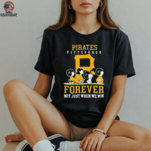 Peanuts Charlie Brown Snoopy Pittsburgh Pirates baseball forever not just when we win shirt