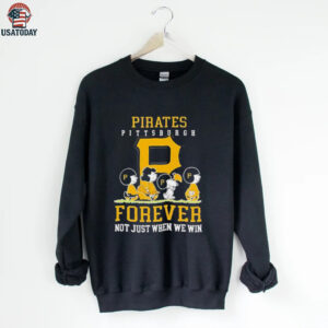 Peanuts Charlie Brown Snoopy Pittsburgh Pirates baseball forever not just when we win shirt