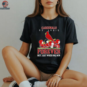 Peanuts Charlie Brown Snoopy St Louis Cardinals baseball forever not just when we win shirt
