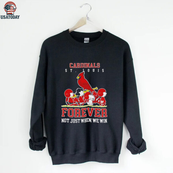 Peanuts Charlie Brown Snoopy St Louis Cardinals baseball forever not just when we win shirt